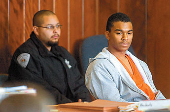 Jonah Jeter listens during his preliminary hearing on Friday morning. — © 2011 Gallup Independent / Brian Leddy 